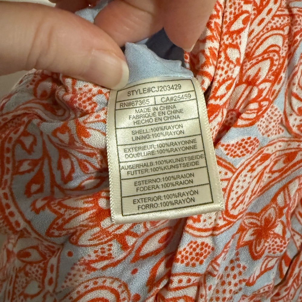 Cupcakes & Cashmere Orange and White Paisley Romper Size Small - Picture 6 of 8